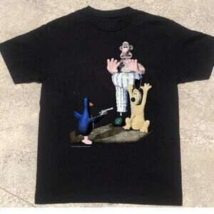 Wallace And Gromit Black And Blue Cotton T Shirt